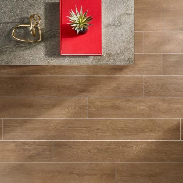 Floor Tiles | 1 sq. ft. Oaktree Elegant Dark Brown 7×60 XL Wood Look Matte Porcelain Tile Dark Brown Bathroom Bathroom