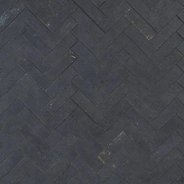 Floor Tiles | 1 sq. ft. Portrait Black Gold 1×4 Herringbone Matte Porcelain Mosaic Tile Black Backsplash & Kitchen Backsplash & Kitchen