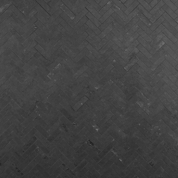 Floor Tiles | 1 sq. ft. Portrait Black Gold 1×4 Herringbone Matte Porcelain Mosaic Tile Black Backsplash & Kitchen Backsplash & Kitchen