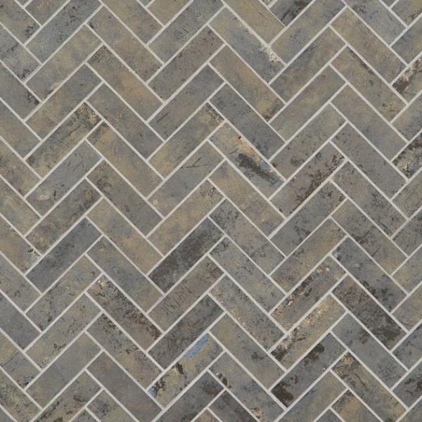 Floor Tiles | 1 sq. ft. Portrait Sage Gray 1×4 Herringbone Matte Porcelain Mosaic Tile Sage Backsplash & Kitchen Backsplash & Kitchen