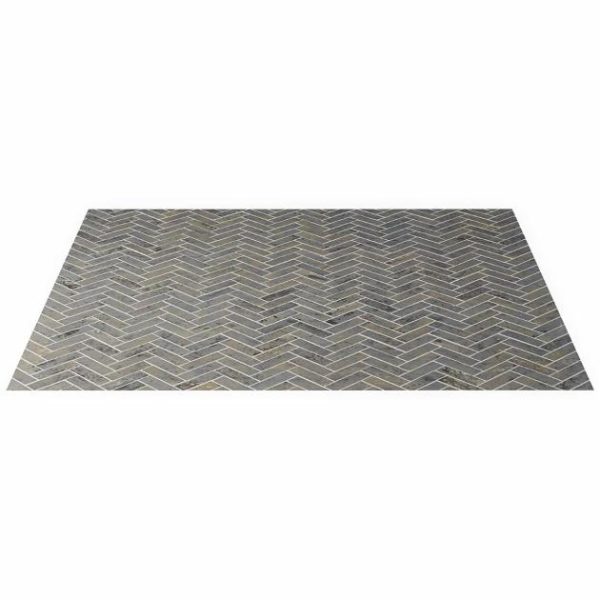 Floor Tiles | 1 sq. ft. Portrait Sage Gray 1×4 Herringbone Matte Porcelain Mosaic Tile Sage Backsplash & Kitchen Backsplash & Kitchen