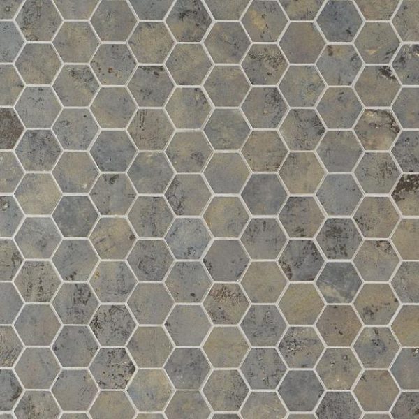 Floor Tiles | 1 sq. ft. Portrait Sage Gray 2″ Hexagon Matte Porcelain Mosaic Tile Sage Bathroom Bathroom