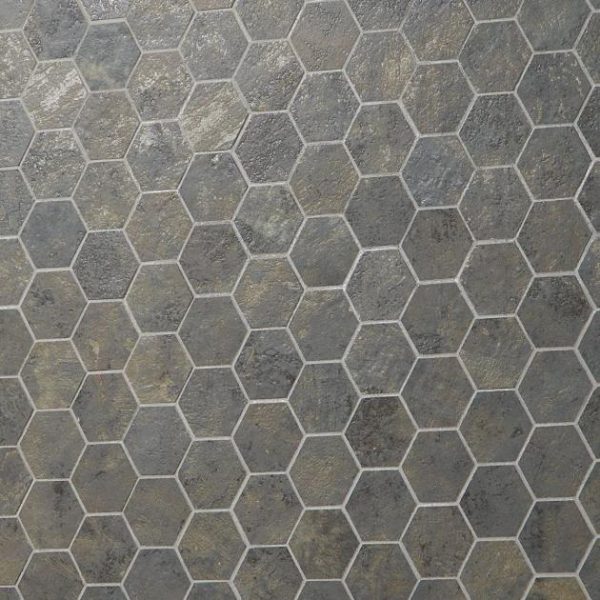 Floor Tiles | 1 sq. ft. Portrait Sage Gray 2″ Hexagon Matte Porcelain Mosaic Tile Sage Bathroom Bathroom