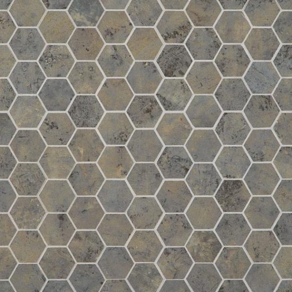 Floor Tiles | 1 sq. ft. Portrait Sage Gray 2″ Hexagon Matte Porcelain Mosaic Tile Sage Bathroom Bathroom