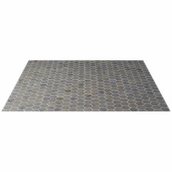 Floor Tiles | 1 sq. ft. Portrait Sage Gray 2″ Hexagon Matte Porcelain Mosaic Tile Sage Bathroom Bathroom