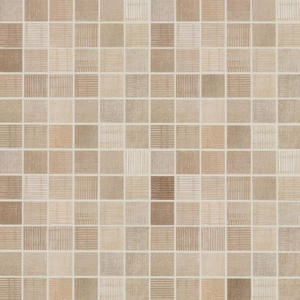 Floor Tiles | 1 sq. ft. Ristretto Sand Beige 2×2 Matte Porcelain Mosaic Tile Sand Bathroom Bathroom