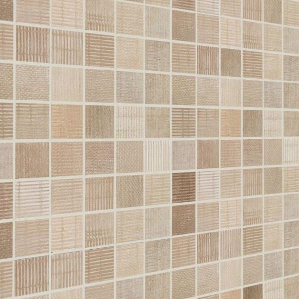 Floor Tiles | 1 sq. ft. Ristretto Sand Beige 2×2 Matte Porcelain Mosaic Tile Sand Bathroom Bathroom