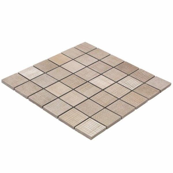 Floor Tiles | 1 sq. ft. Ristretto Sand Beige 2×2 Matte Porcelain Mosaic Tile Sand Bathroom Bathroom