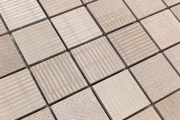 Floor Tiles | 1 sq. ft. Ristretto Sand Beige 2×2 Matte Porcelain Mosaic Tile Sand Bathroom Bathroom