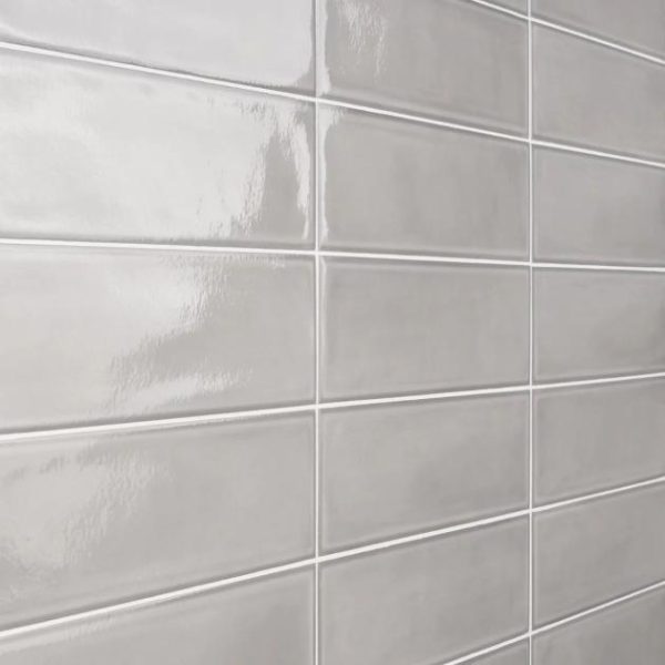 Floor Tiles | 1 sq. ft. Stacy Garcia ArtBlock Grigio Gray 4×16 Glossy Porcelain Tile Grigio Bathroom Bathroom