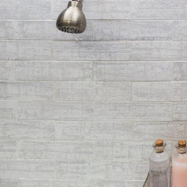 Floor Tiles | 1 sq. ft. Urban Brick Vintage White 3×10 Matte Clay Brick Look Subway Tile Vintage White Backsplash & Kitchen Backsplash & Kitchen