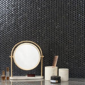 Floor Tiles | 1 sq. ft. Zoe Nero 1/2″ Circle Polished Black Glass Mosaic Tile Nero Backsplash & Kitchen Backsplash & Kitchen