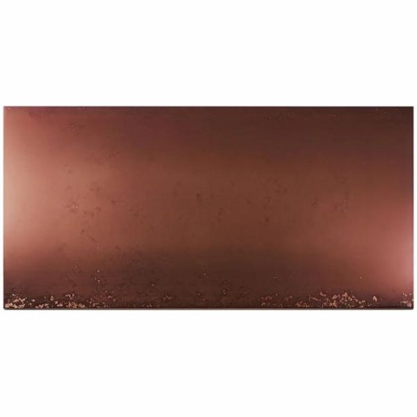 Large Wall | 1 sq. ft. Amulet Mist Rose Gold 18×36 Metal Laminated Porcelain Tile Rose Gold Bathroom Bathroom