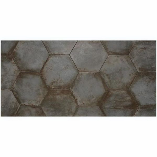 Large Wall | 1 sq. ft. Angela Harris Flatiron Graphite 20″ Large  Hexagon Matte Porcelain Tile Graphite Bathroom Bathroom