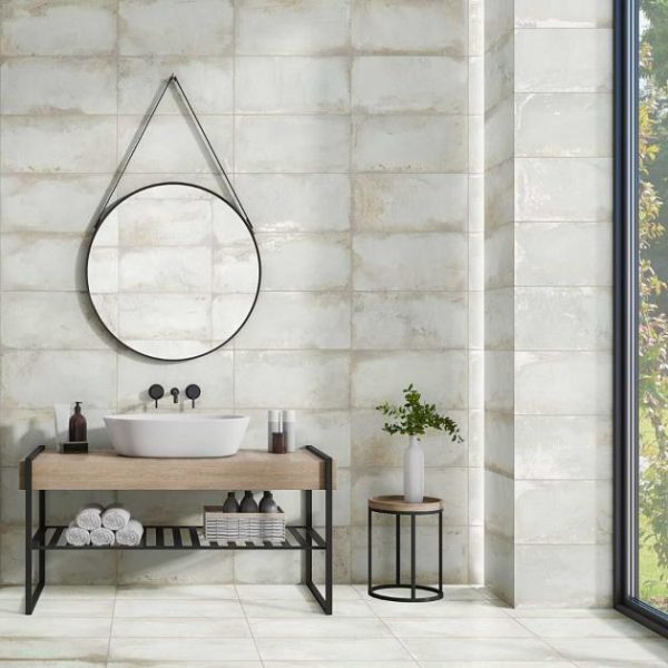 Large Wall | 1 sq. ft. Angela Harris Flatiron White 12×24 Matte Porcelain Tile White Backsplash & Kitchen Backsplash & Kitchen