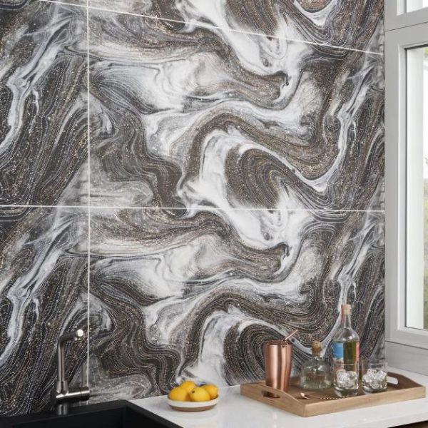 Large Wall | 1 sq. ft. Australis White Deco 24×48 Artisan Decor Polished Porcelain Tile White Deco Bathroom Bathroom