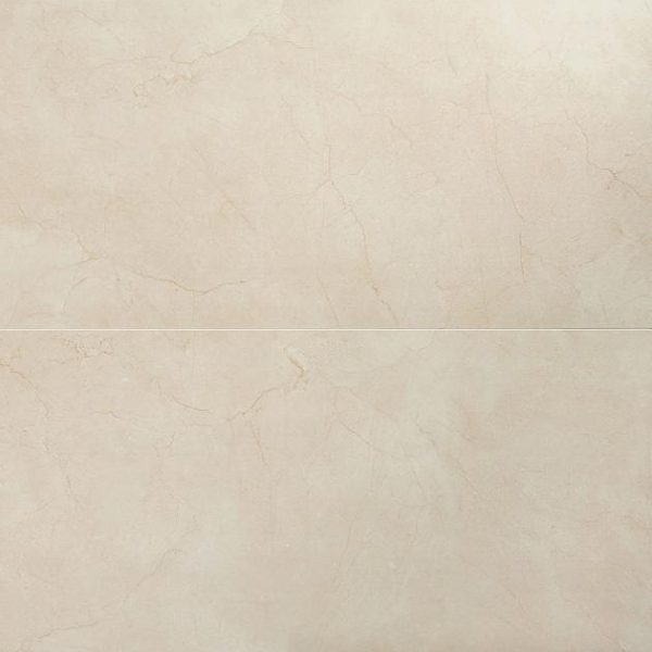 Large Wall | 1 sq. ft. Basic Marble Crema Marfil Beige 24×48 Satin Porcelain Tile Bathroom Bathroom