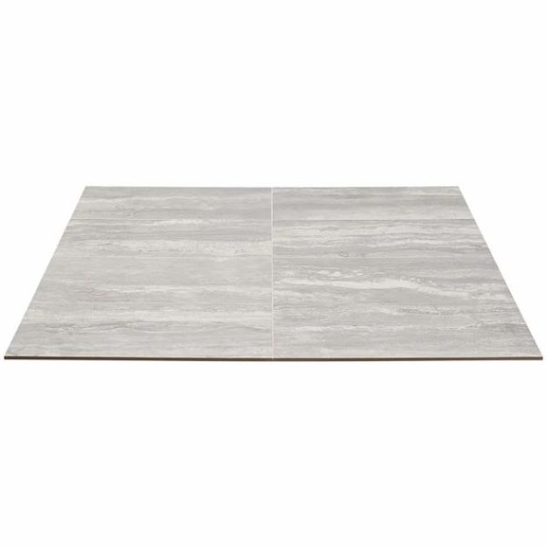 Large Wall | 1 sq. ft. Basic Travertine Silver 12×24 Matte Porcelain Tile Silver Bathroom Bathroom