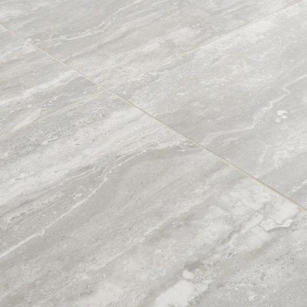 Large Wall | 1 sq. ft. Basic Travertine Silver 24×48 Matte Porcelain Tile Silver Bathroom Bathroom