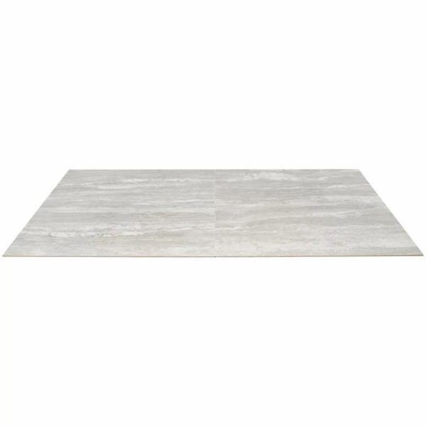 Large Wall | 1 sq. ft. Basic Travertine Silver 24×48 Matte Porcelain Tile Silver Bathroom Bathroom