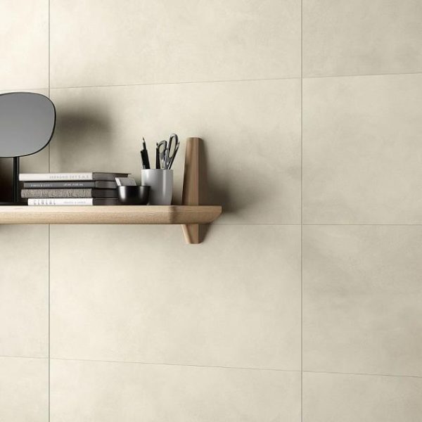 Large Wall | 1 sq. ft. Clay Shy Beige 16×32 Matte Porcelain Tile Beige Bathroom Bathroom