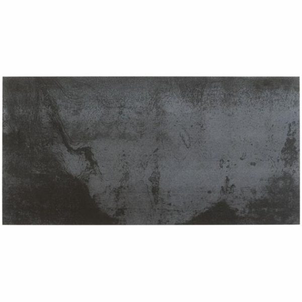 Large Wall | 1 sq. ft. Hewlett Black Iron 12×24 Matte Porcelain Tile Black Iron Bathroom Bathroom