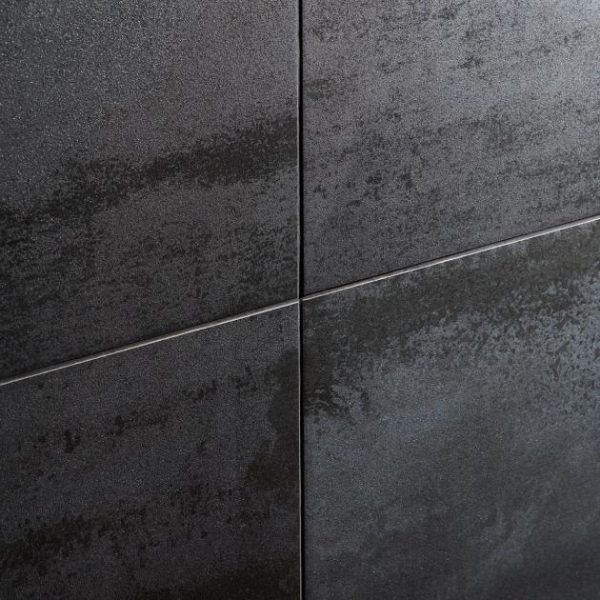 Large Wall | 1 sq. ft. Hewlett Black Iron 12×24 Matte Porcelain Tile Black Iron Bathroom Bathroom