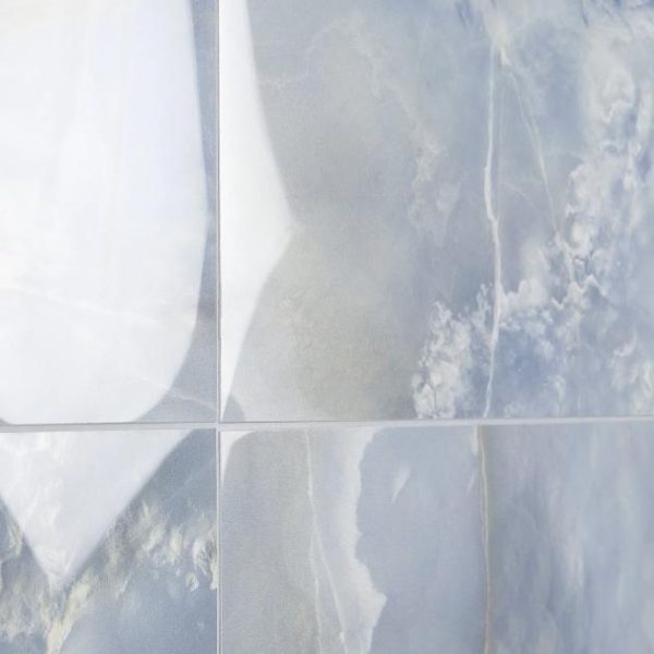 Large Wall | 1 sq. ft. Lumina Onyx Caspian Blue 24×24 Polished Porcelain Tile Onyx Caspian Bathroom Bathroom