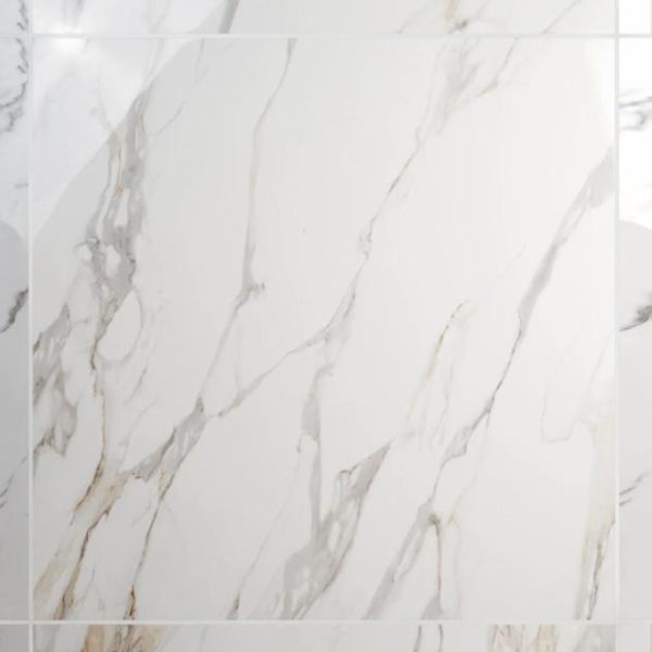 Large Wall | 1 sq. ft. Minera Aurora Gold 48×48 Marble Look Polished Porcelain Tile Aurora Gold Bathroom Aurora Gold