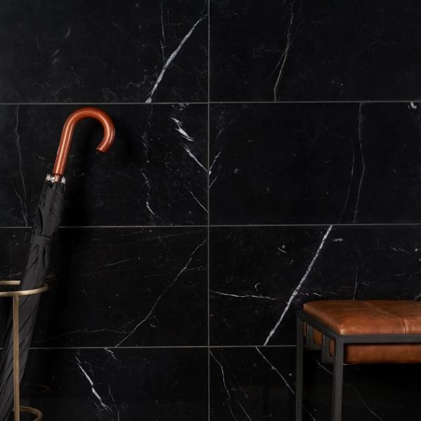 Large Wall | 1 sq. ft. Nero Marquina 12×24 Polished Marble Tile 12X24 Bathroom 12X24