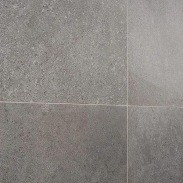 Large Wall | 1 sq. ft. New Rock Fossil Dark Gray 24×24 Limestone Look Matte Porcelain Tile Dark Gray Bathroom Bathroom