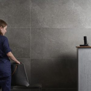 Large Wall | 1 sq. ft. New Rock Fossil Dark Gray 24×48 Limestone Look Matte Porcelain Tile Dark Gray Bathroom Bathroom