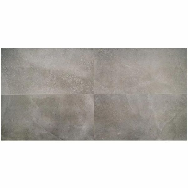 Large Wall | 1 sq. ft. New Rock Fossil Dark Gray 24×48 Limestone Look Matte Porcelain Tile Dark Gray Bathroom Bathroom