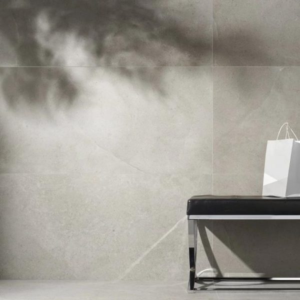 Large Wall | 1 sq. ft. New Rock Fumo Light Gray 24×48 Limestone Look Matte Porcelain Tile Light Gray Bathroom Bathroom