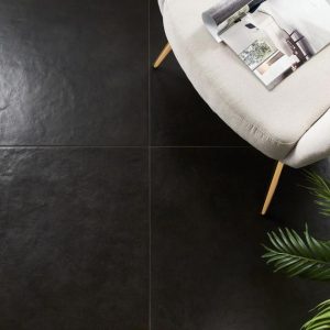 Large Wall | 1 sq. ft. Rethink Leather Black 24×24 Matte Porcelain Tile Black 24X24 Bathroom Bathroom