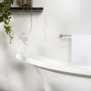 Large Wall | 1 sq. ft. Reverb White 12×36 Matte Ceramic Tile White Bathroom Bathroom