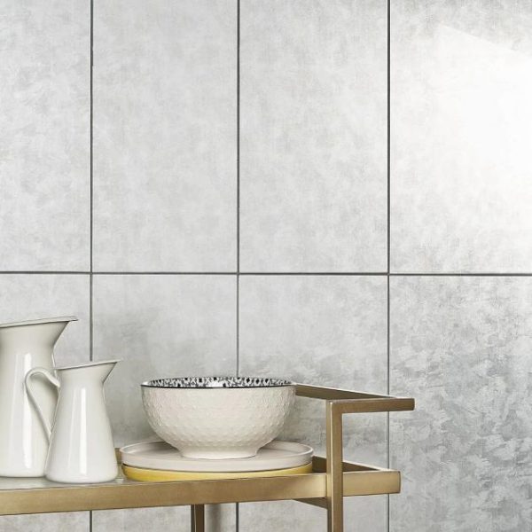 Large Wall | 1 sq. ft. Vetrite Eris Gray 9×18 Polished Glass Tile Eris Gray Bathroom Bathroom