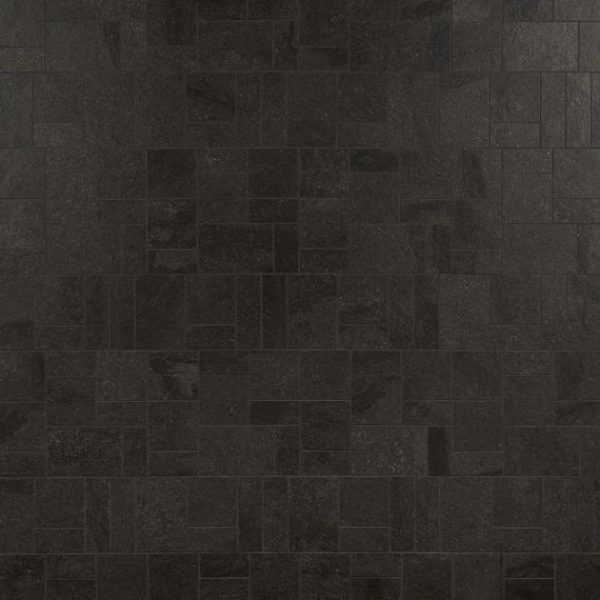 Outdoor & Pavers | 1 sq. ft. Acadia French Pattern Charcoal Black Limestone Look Matte Porcelain Mosaic Tile Charcoal Black Bathroom Bathroom