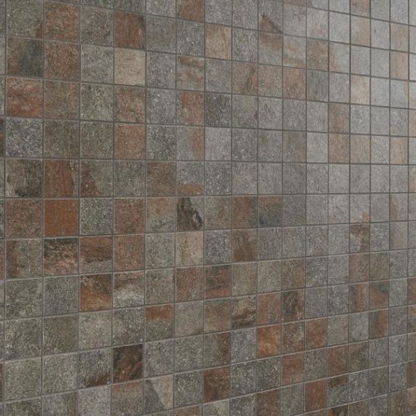 Outdoor & Pavers | 1 sq. ft. Acadia Iron Gray 2×2 Slate Look Matte Porcelain Mosaic Tile Iron Gray Bathroom Bathroom