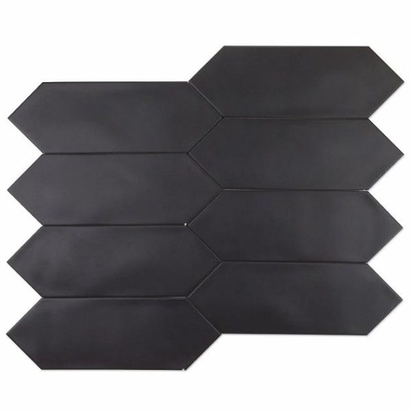 Outdoor & Pavers | 1 sq. ft. Aliante Black 4×12 Picket Matte Porcelain Tile  Black Backsplash & Kitchen Backsplash & Kitchen