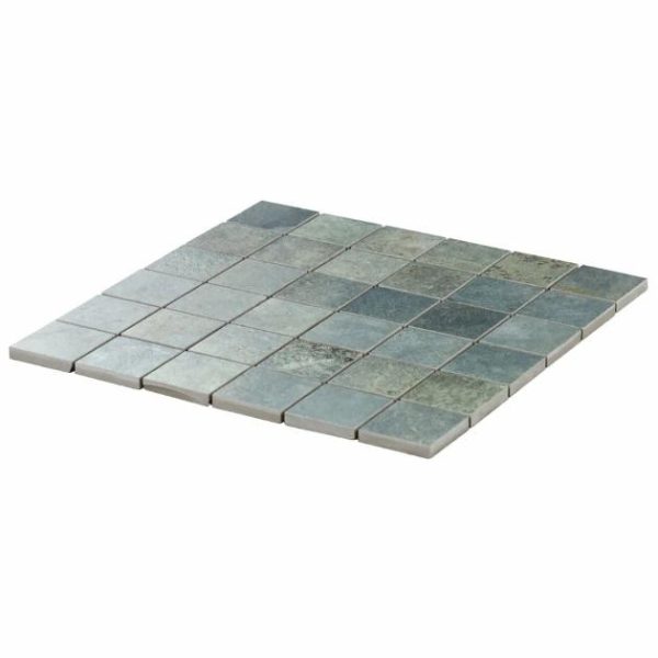 Outdoor & Pavers | 1 sq. ft. Angela Harris Flatiron Aquamarine 2×2 Porcelain Matte Mosaic Aquamarine Backsplash & Kitchen Aquamarine