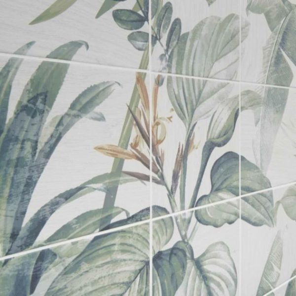 Outdoor & Pavers | 1 sq. ft. Angela Harris Wilder Spring Leaves Mural 8×8 Matte Porcelain Tile Spring Backsplash & Kitchen Backsplash & Kitchen