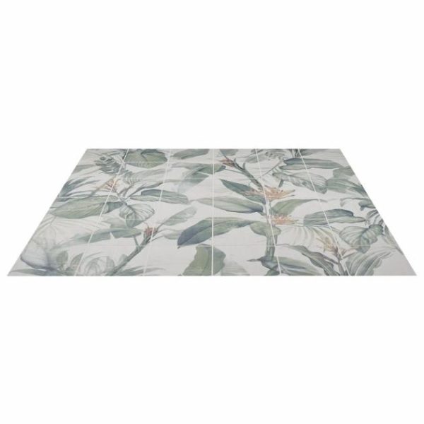 Outdoor & Pavers | 1 sq. ft. Angela Harris Wilder Spring Leaves Mural 8×8 Matte Porcelain Tile Spring Backsplash & Kitchen Backsplash & Kitchen