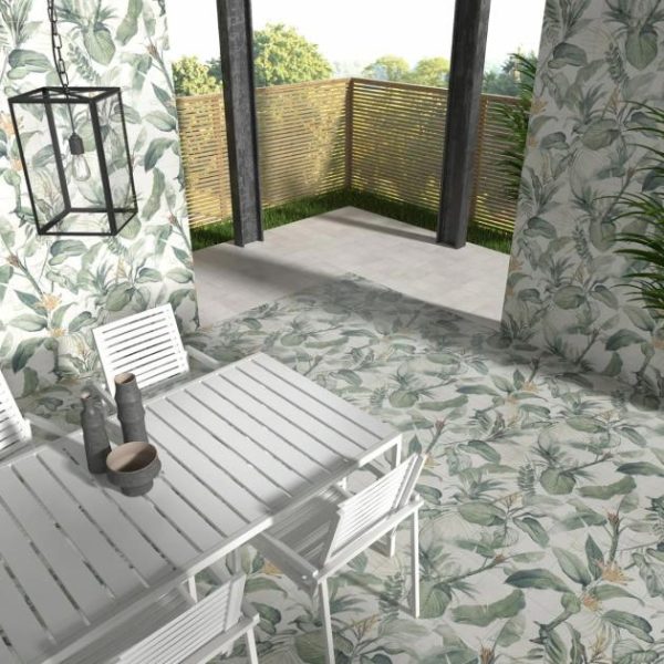 Outdoor & Pavers | 1 sq. ft. Angela Harris Wilder Spring Leaves Mural 8×8 Matte Porcelain Tile Spring Backsplash & Kitchen Backsplash & Kitchen