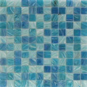 Outdoor & Pavers | 1 sq. ft. Aquatic Sky Blue 1×1 Squares Glass Polished Mosaic Tile Sky Blue Bathroom Bathroom