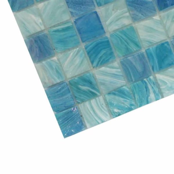 Outdoor & Pavers | 1 sq. ft. Aquatic Sky Blue 1×1 Squares Glass Polished Mosaic Tile Sky Blue Bathroom Bathroom