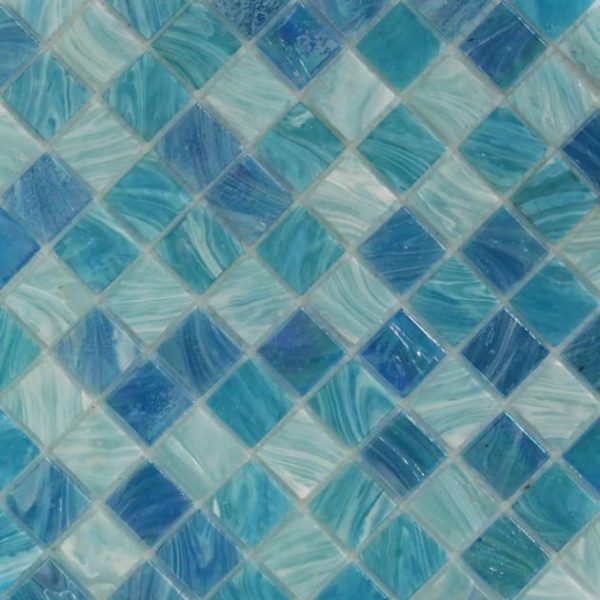 Outdoor & Pavers | 1 sq. ft. Aquatic Sky Blue 1×1 Squares Glass Polished Mosaic Tile Sky Blue Bathroom Bathroom