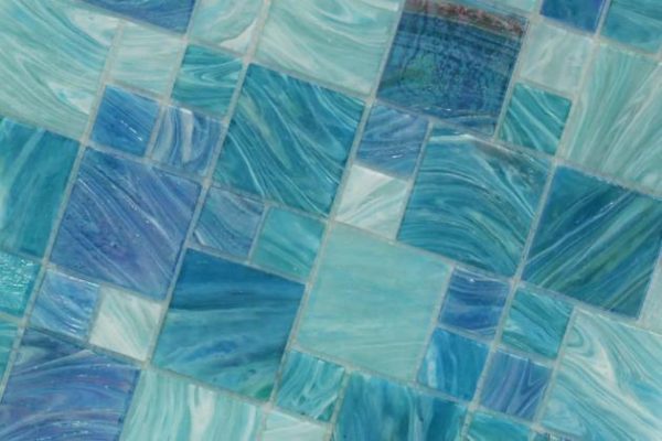 Outdoor & Pavers | 1 sq. ft. Aquatic Sky Blue French Pattern Glass Polished Mosaic Tile Sky Blue Bathroom Bathroom