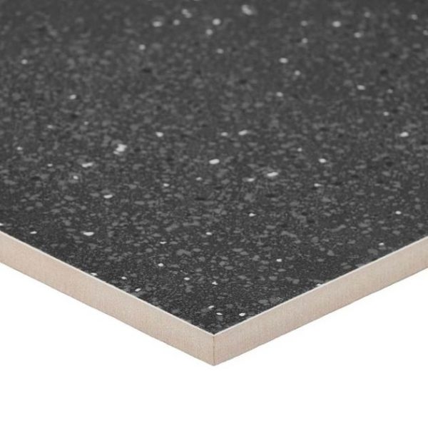 Outdoor & Pavers | 1 sq. ft. Art Geo Terrazzo Charcoal Gray 8×8 Matte Porcelain Tile Terrazzo Charcoal Bathroom Bathroom