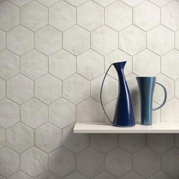 Outdoor & Pavers | 1 sq. ft. Ava Bianco 8″ Hexagon Matte Porcelain Tile Bianco Bathroom Bathroom